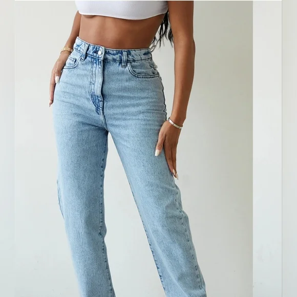 SOLD OUT on EBAY | PrettyLittleThings | NWT Vintage Wash Lace Up Straight Leg - Picture 2 of 5